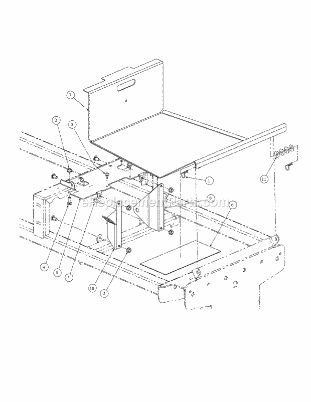 Floor Panel Assembly Diagram and Parts List for M60-KW 53AB5GFX750 Cub Cadet Sprayer